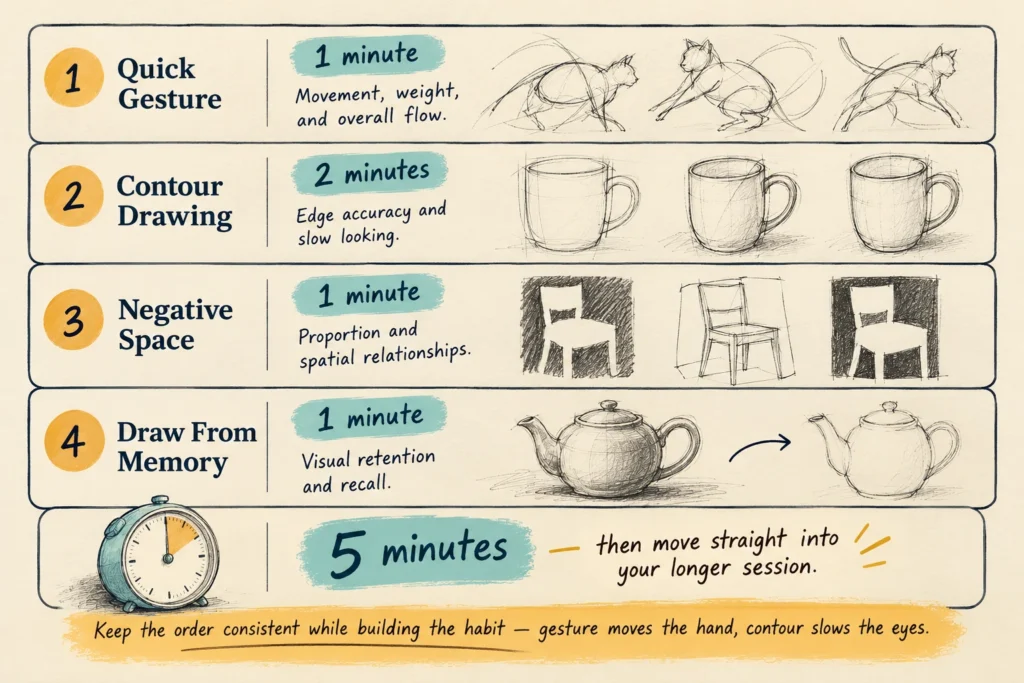 Building a Five-Minute Drawing Routine You Can Repeat
